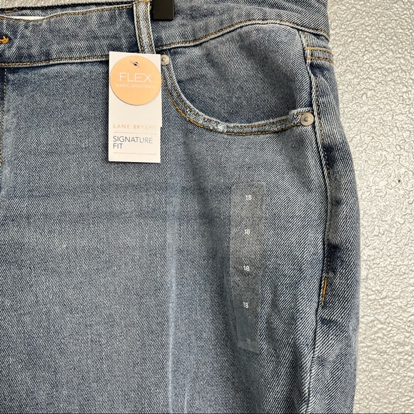 NWT Lane Bryant Distressed Light Wash Signature Fit Boyfriend Jean Size 18 - Picture 7 of 11